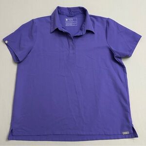 Figs Technical Scrub Top Womens Large L Nala Short Sleeve Polo Purple W21SW1053